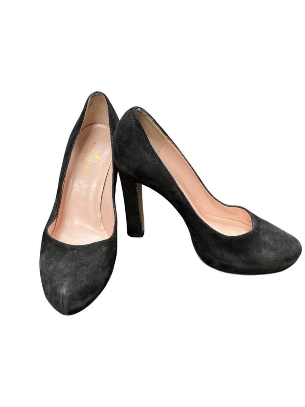 Kate Spade wms Italy made black leather suede 4.5" formal heels sz 7B SKU 10-714